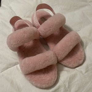 UGG Oh Yeah fluffy pink sandals
